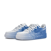 Custom Air Force 1 Low Extra Lace Blue White Gradient Spray