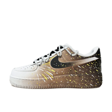 Custom Air Force 1 Low Extra Lace Brown White Gradient Spray