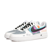 Custom Air Force 1 Low Cyberpunk Gray Black Purple Blue