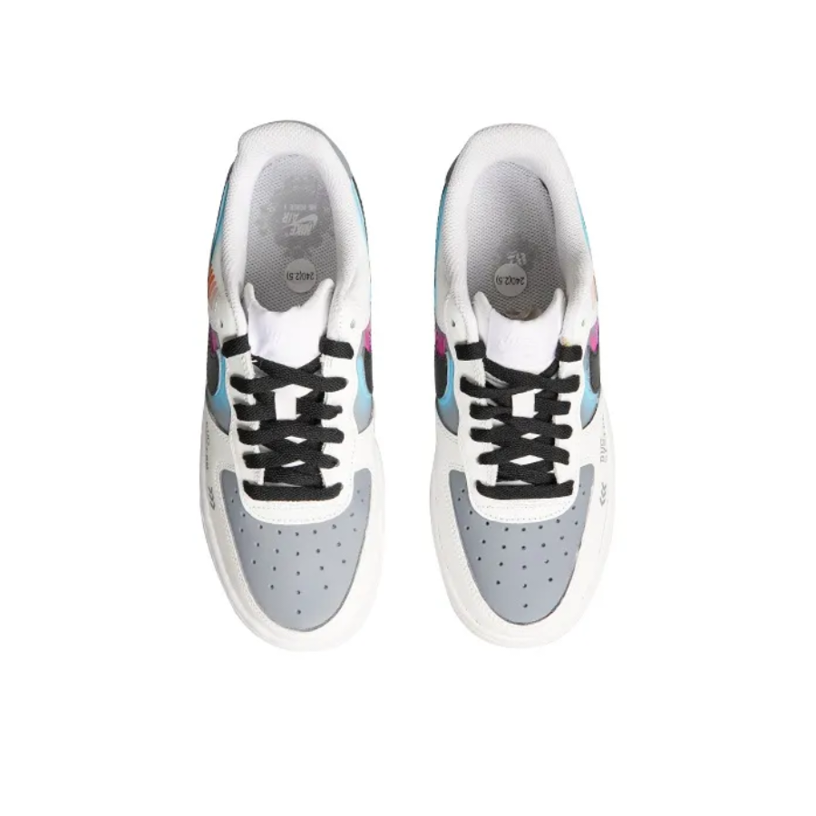 Custom Air Force 1 Low Cyberpunk Gray Black Purple Blue