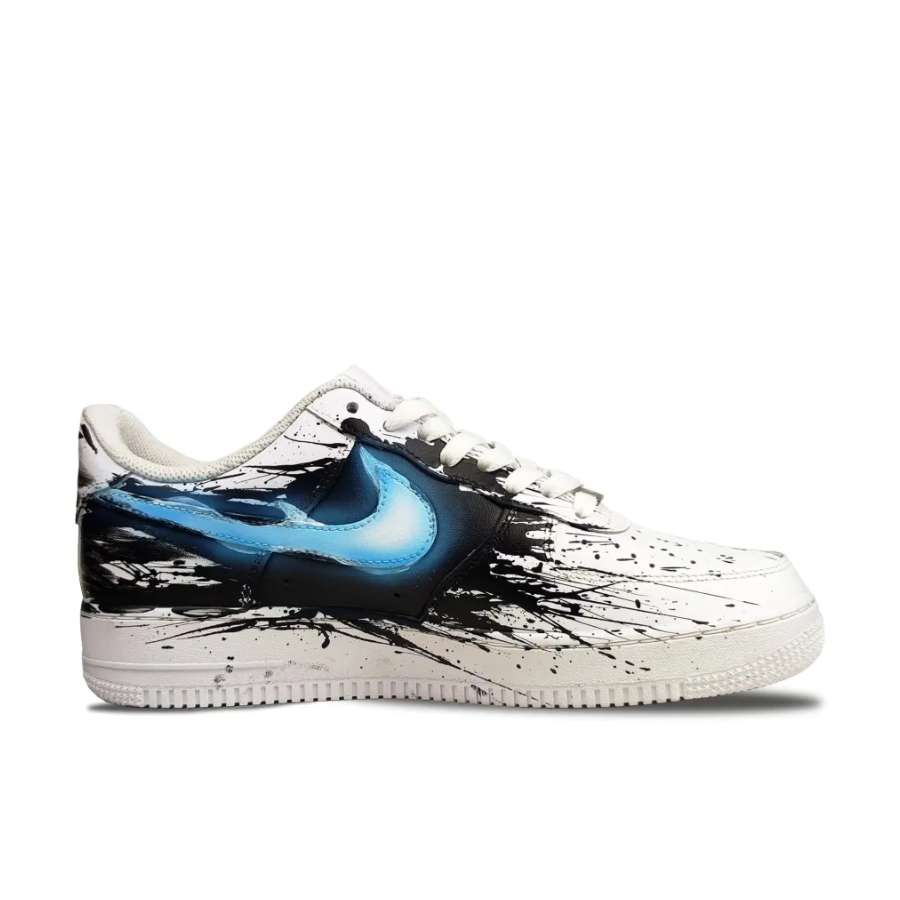 Custom Air Force 1 Low Spray Black Blue