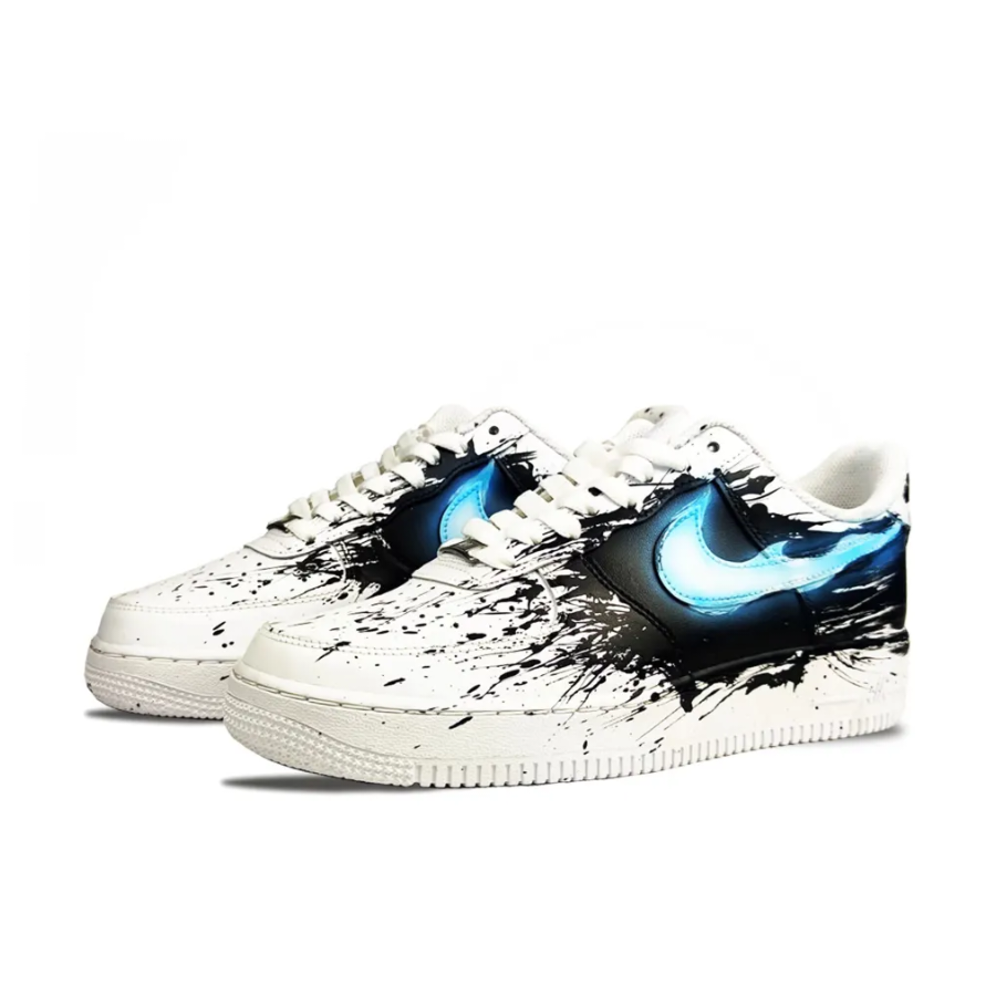 Custom Air Force 1 Low Spray Black Blue