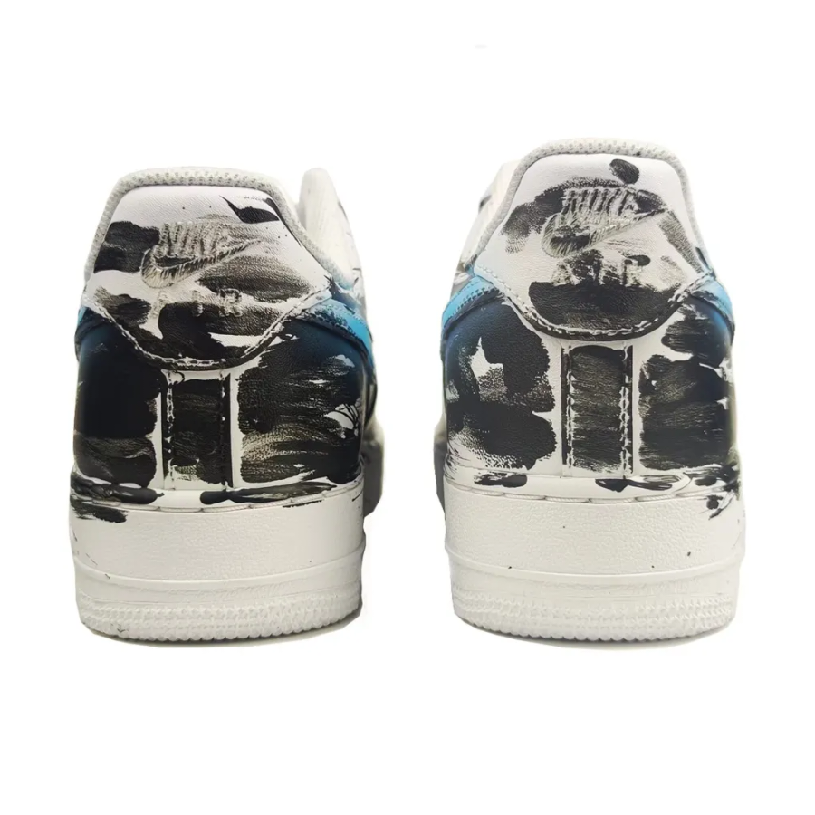 Custom Air Force 1 Low Spray Black Blue