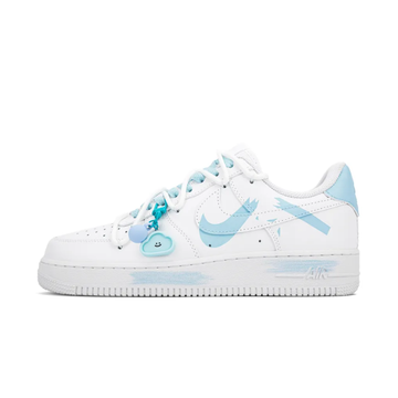 Custom Air Force 1 Low Extra Lace Blue Swoosh