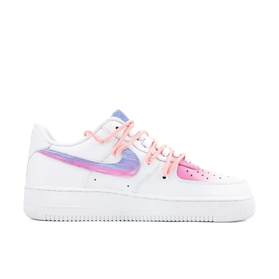 Custom Air Force 1 Low Pink Blue Font