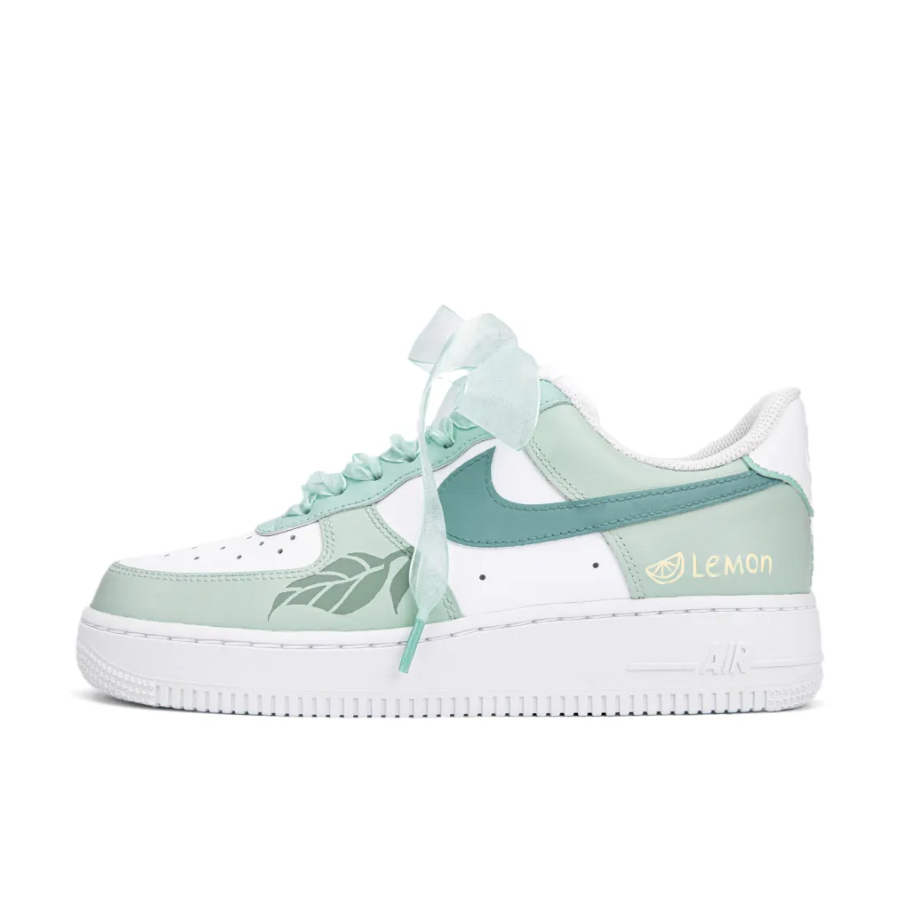 Custom Air Force 1 Low Extra Lace Green Leaf