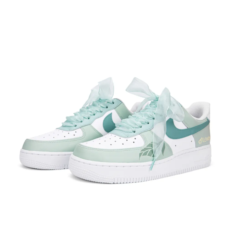 Custom Air Force 1 Low Extra Lace Green Leaf