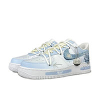 Custom Air Force 1 Low Patch Denim Swoosh Blue