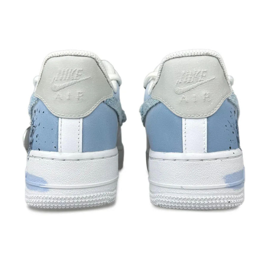 Custom Air Force 1 Low Patch Denim Swoosh Blue