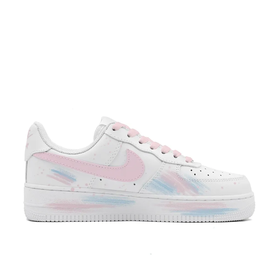 Custom Air Force 1 Low Heart Shape Blue Pink