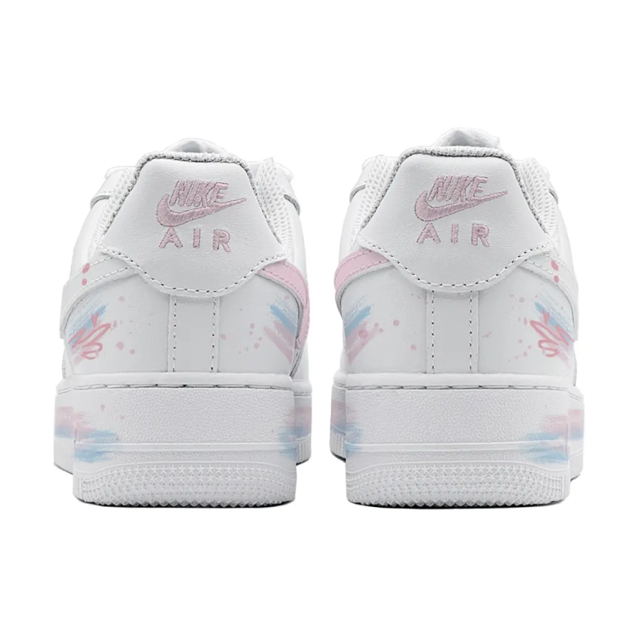 Custom Air Force 1 Low Heart Shape Blue Pink