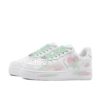 Custom Air Force 1 Low Heart Shape Pink Green