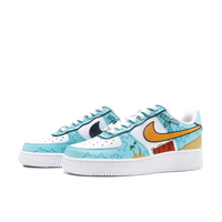 Custom Air Force 1 Low Blue Yellow Coconut Red