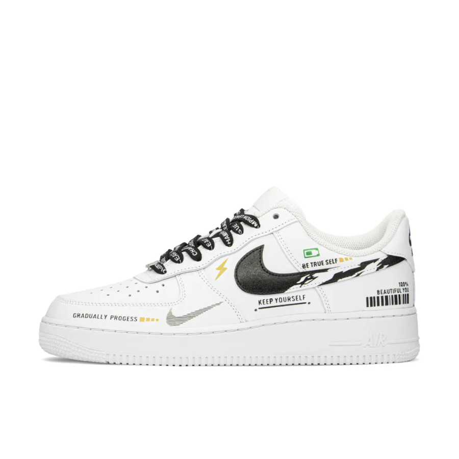 Custom Air Force 1 Low Black Font Positive Energy