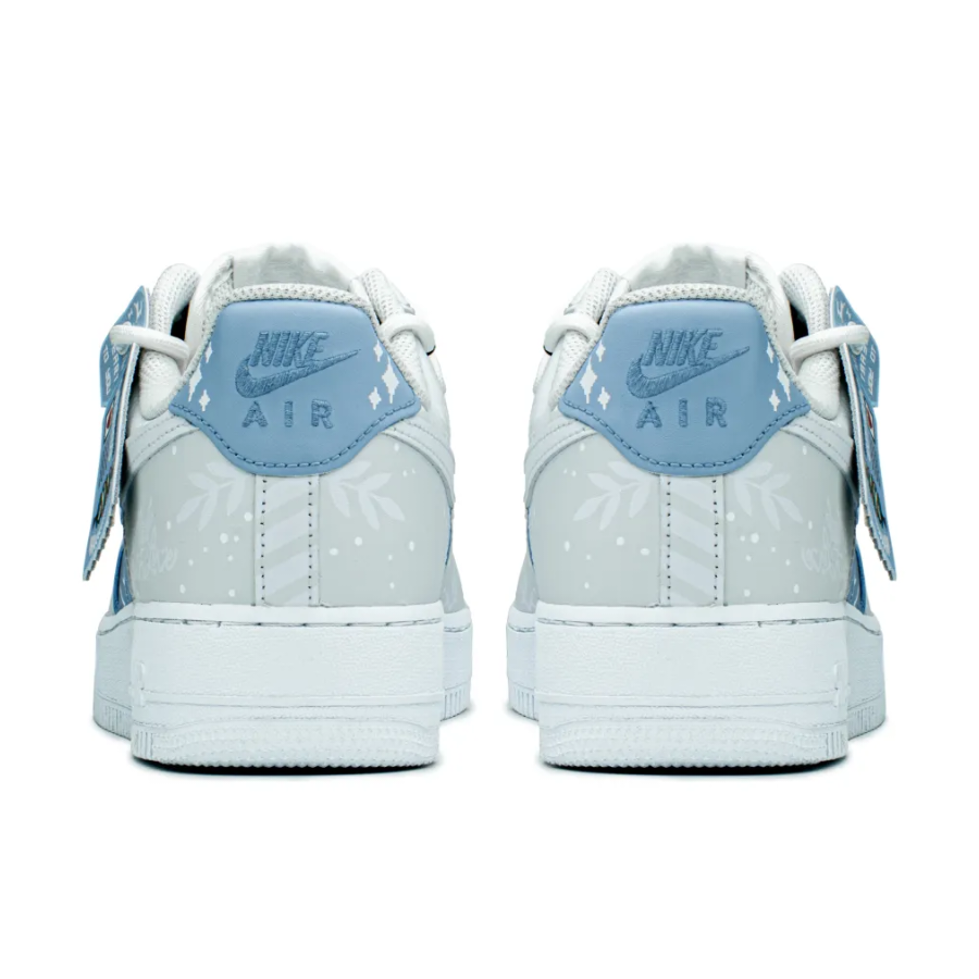 Custom Air Force 1 Low Extra Lace Snowflake Blue