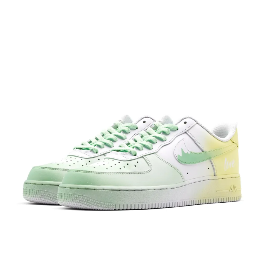 Custom Air Force 1 Low Green Yellow Blooming