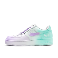 Custom Air Force 1 Low Green Purple Blooming