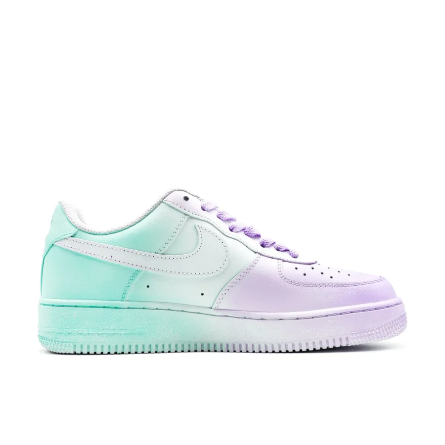 Custom Air Force 1 Low Green Purple Blooming