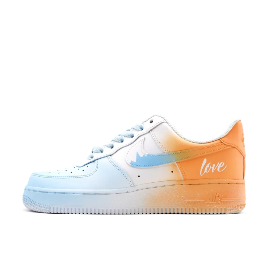 Custom Air Force 1 Low Blue Orange Blooming