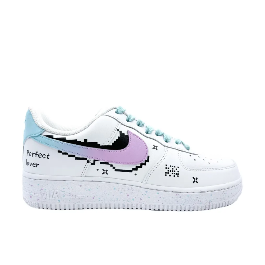 Custom Air Force 1 Low Blue Purple Gradient Swoosh Shadow Black