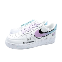 Custom Air Force 1 Low Blue Purple Gradient Swoosh Shadow Black