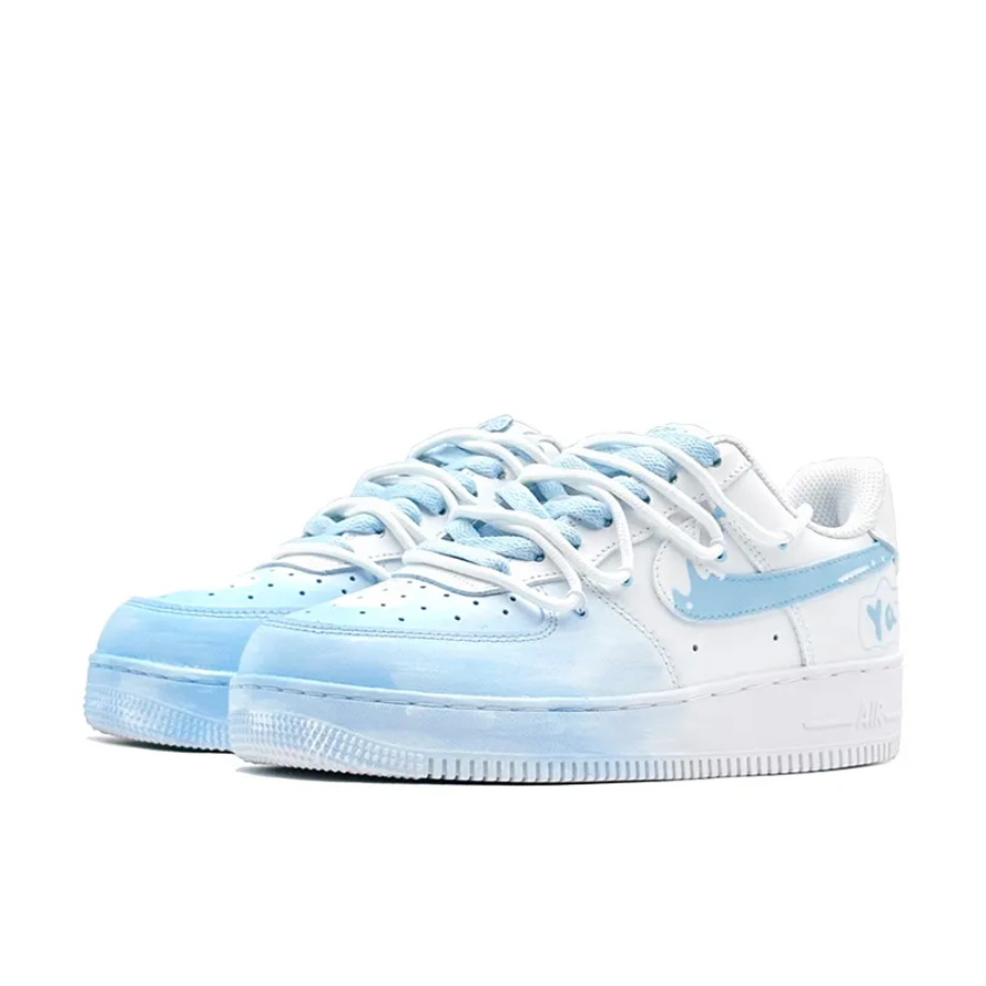 Custom Air Force 1 Low Extra Lace Blue Fade