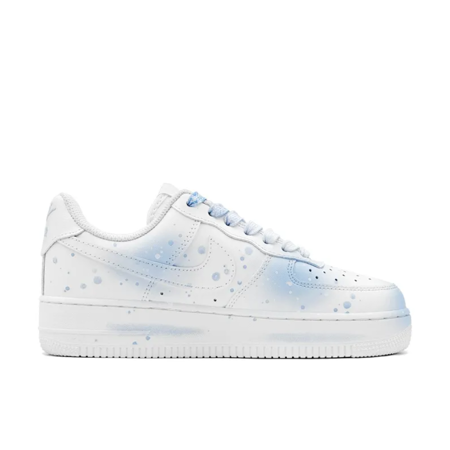 Custom Air Force 1 Low Blue Blooming Snowflake