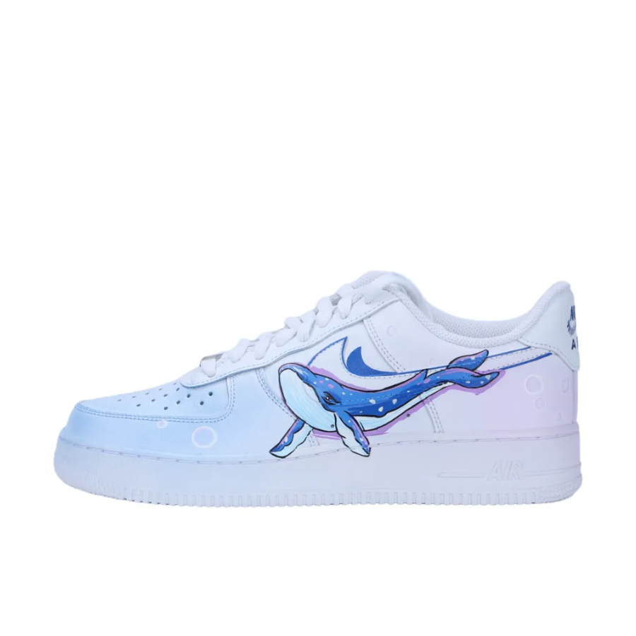 Custom Air Force 1 Low Blue Pink Shark