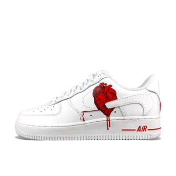 Custom Air Force 1 Low Heart Bloody Red