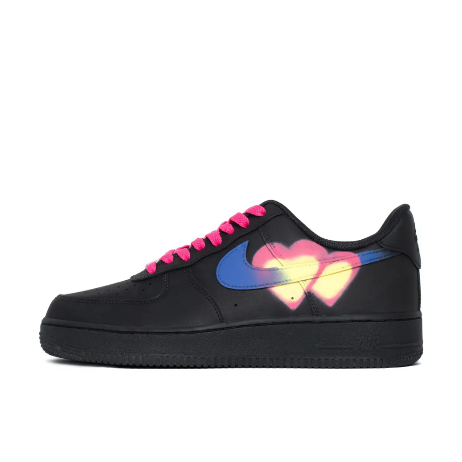 Custom Air Force 1 Low Two Heart Shape Blue Black