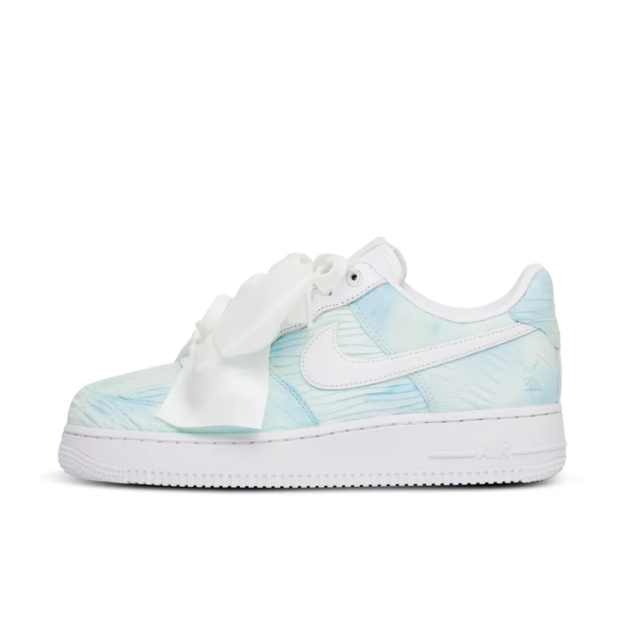 Custom Air Force 1 Low Extra Lace White Blue Corrugation