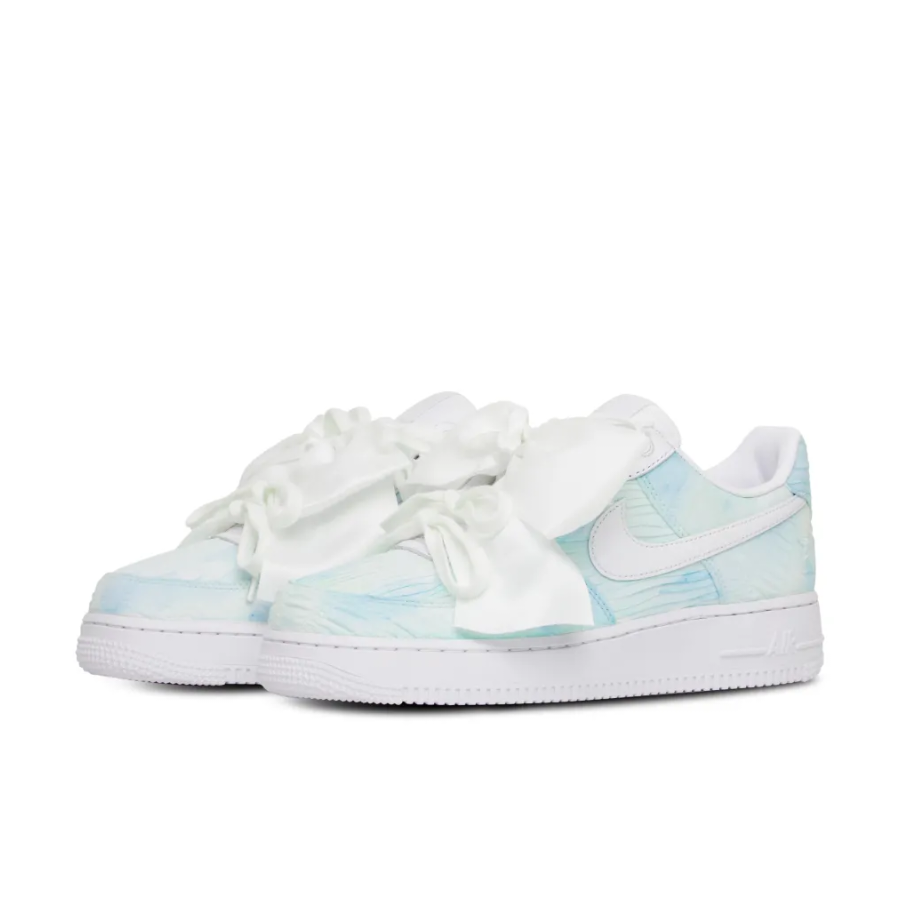 Custom Air Force 1 Low Extra Lace White Blue Corrugation