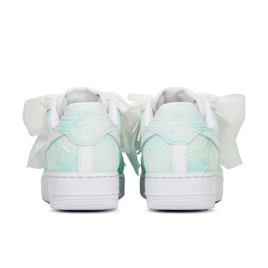 Custom Air Force 1 Low Extra Lace White Light Green Corrugation