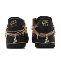 Custom Air Force 1 Low Gold Santa Hat Christmas Tree Metal Chain Black