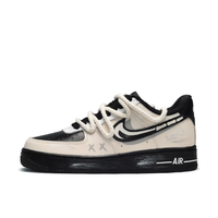 Custom Air Force 1 Low Extra Lace Skeleton Swoosh Black White