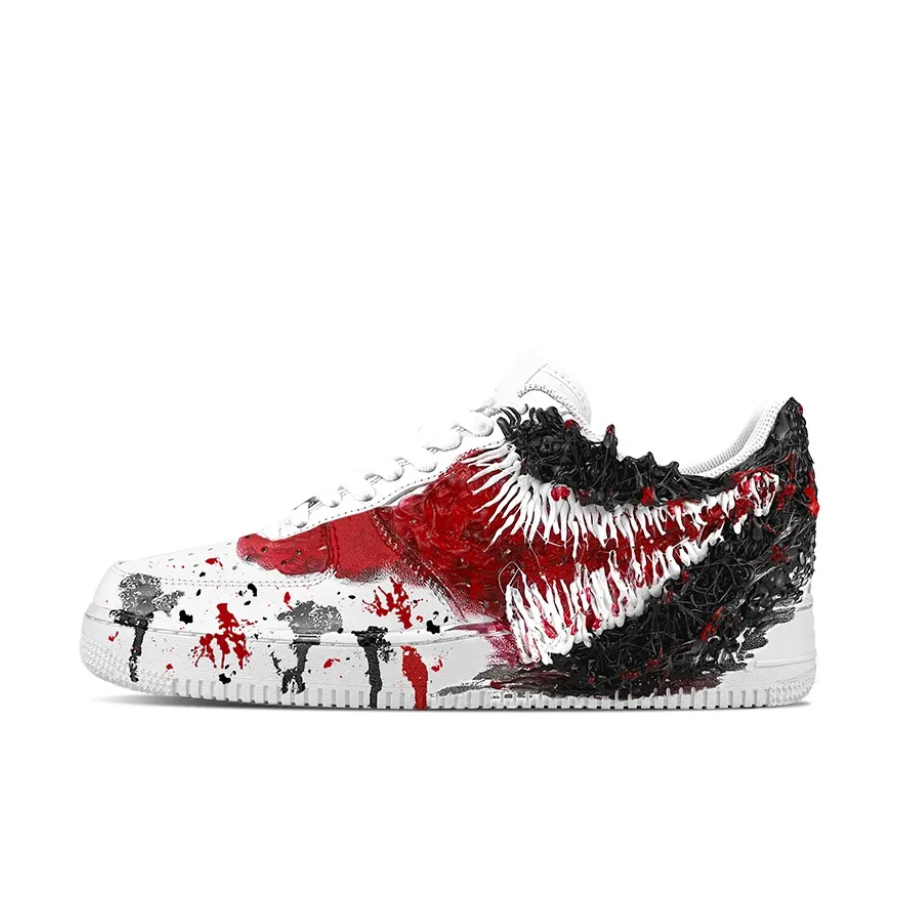 Custom Air Force 1 Low Black Red White