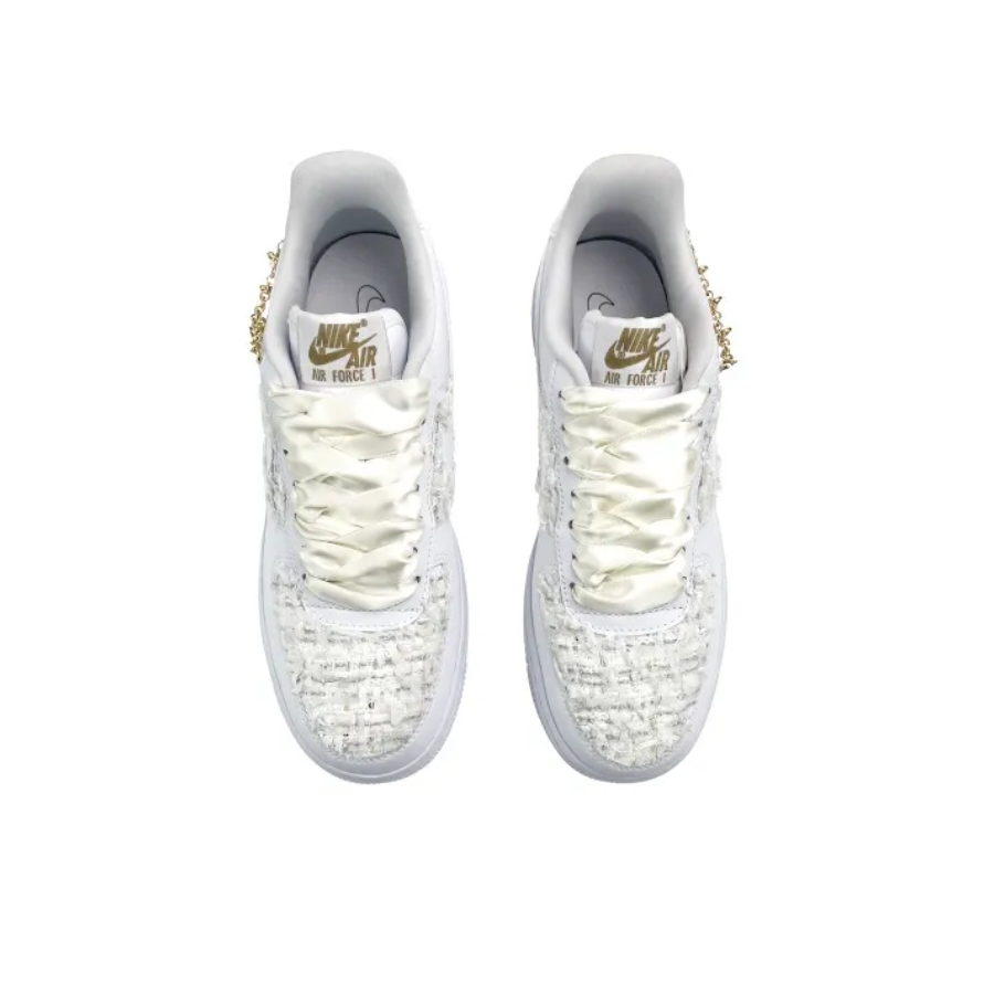 Custom Air Force 1 Low Patch Metal Chain White