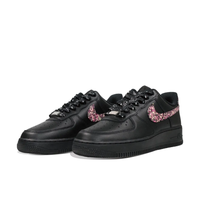 Custom Air Force 1 Low Black Grafitti Pink Swoosh