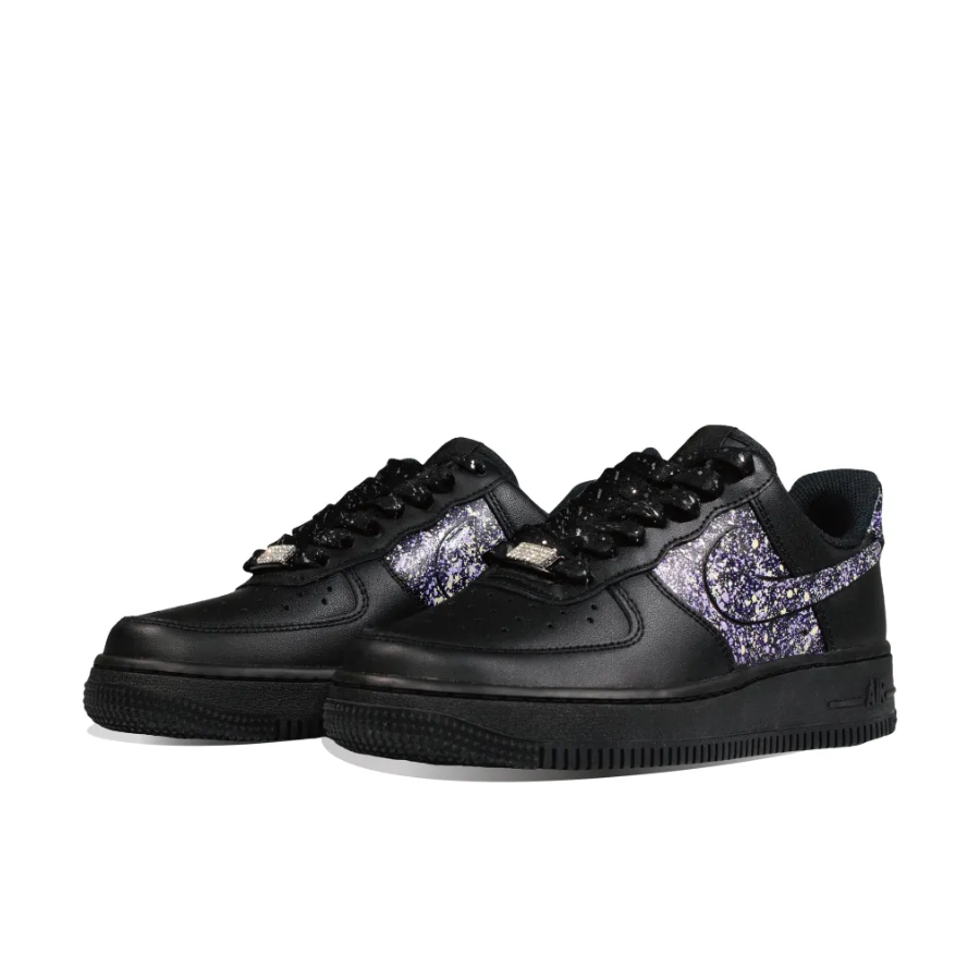 Custom Air Force 1 Low Black Gray Graffiti