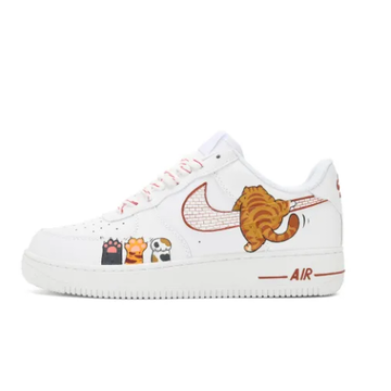 Custom Air Force 1 Low White Yellow Cat