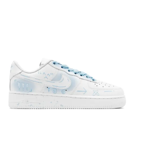 Custom Air Force 1 Low Pink Blue Simple Figure