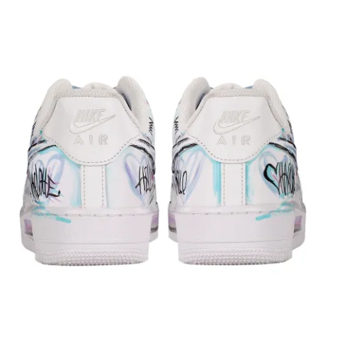 Custom Air Force 1 Low Purple Blue Pink Simple Figure