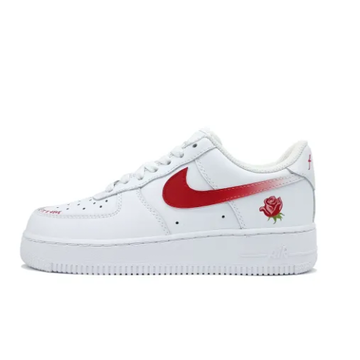 Custom Air Force 1 Low Red Swoosh Rose