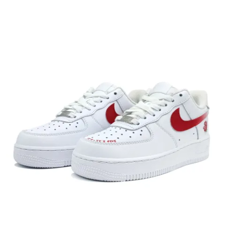 Custom Air Force 1 Low Red Swoosh Rose