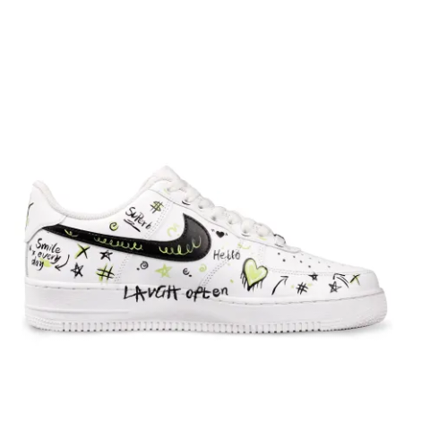 Custom Air Force 1 Low Simple Figure Green Bear Black