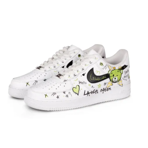 Custom Air Force 1 Low Simple Figure Green Bear Black