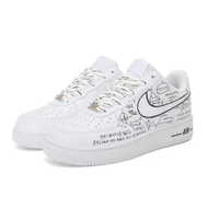 Custom Air Force 1 Low Mathematical Formula Font Black White