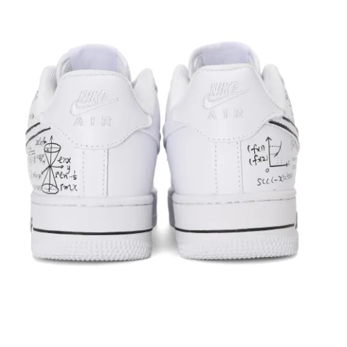 Custom Air Force 1 Low Mathematical Formula Font Black White