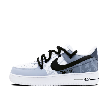 Custom Air Force 1 Low Extra Lace Gray Black Blue