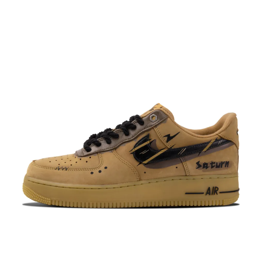 Custom Air Force 1 Low Black Khaki Classical